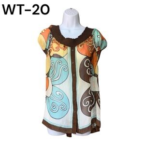 SzL Sheer Nicole by Nicole Miller Button Down Top